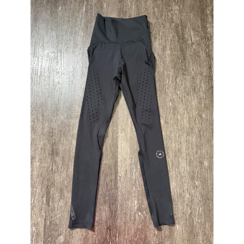Adidas Stella McCartney Leggings Women XS Black High Waist Laser Cut Primegreen